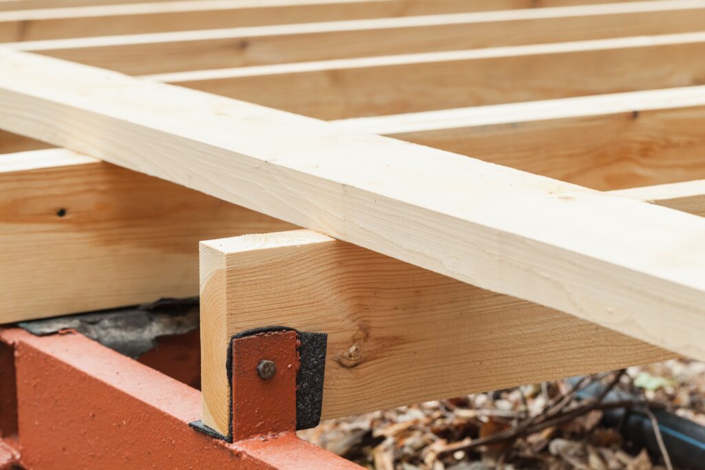 houten kolom- en liggerconstructie